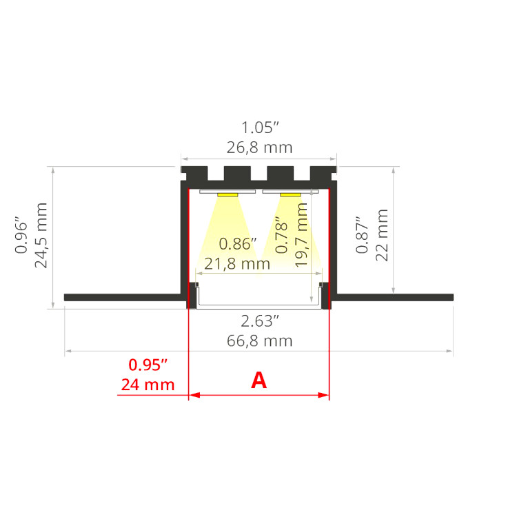 Eule Licht Kozel Trockenbauprofil Aluminium 2,02m