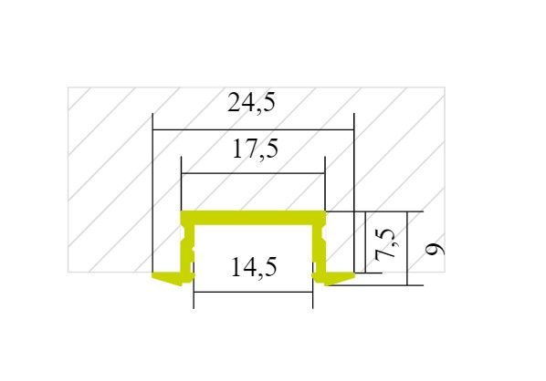 Eule Licht R4 Aufbauprofil Schwarz aus Aluminium 2,02 m