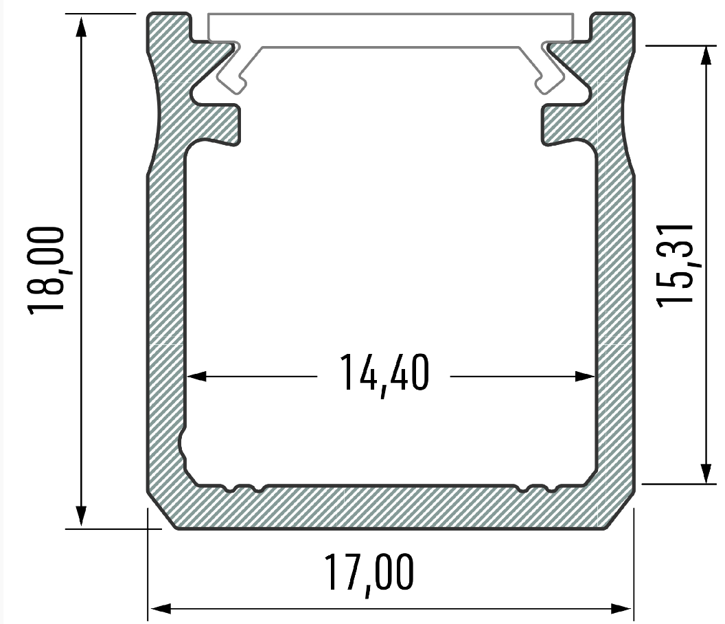 LED-Profil LPY silber eloxiert 2,02m