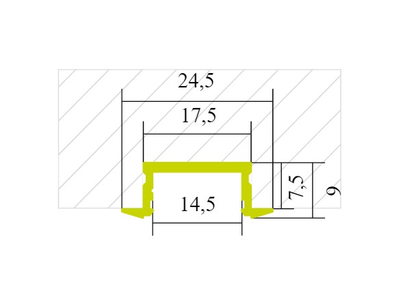 Eule Licht R4 Einbauprofil Aluminium 2,02m