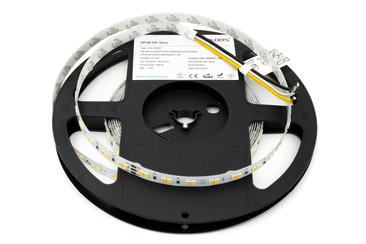 COLORS LED-Band 24 VDC, 17,3 W/m, CCT 2700 K - 6000 K, IP20, Cri > 90, 1500 lm/m, 140 SMD/m