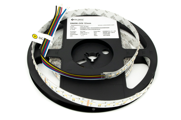 COLORS LED-Band 24 VDC, 19,2 W/m, RGB + 2700 K + 6000 K, IP20, 96 SMD/m
