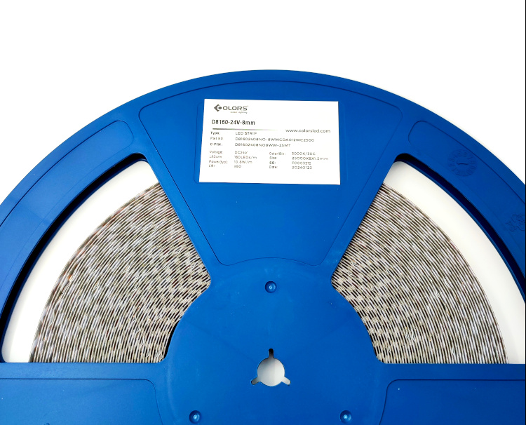 COLORS LED-Band 24 VDC, 12 W/m, 3000 K, IP20, Cri > 80, 1610 lm/m, 160 SMD/m 25 MT