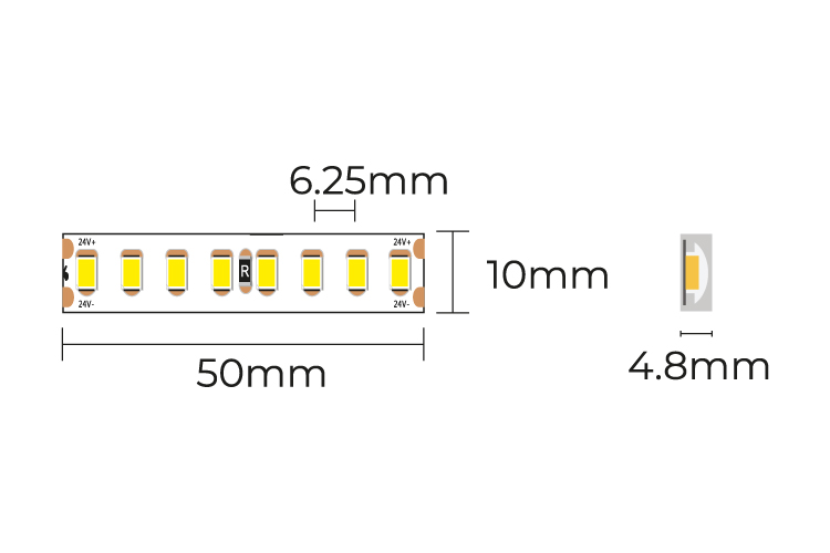 COLORS LED-Band 24 VDC, 14,4 W/m, 3000 K, IP67, Cri > 90, 1585 lm/m, 160 SMD/m