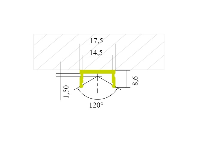 Eule Licht R3 Aufbauprofil Aluminium schwarz 2,02m