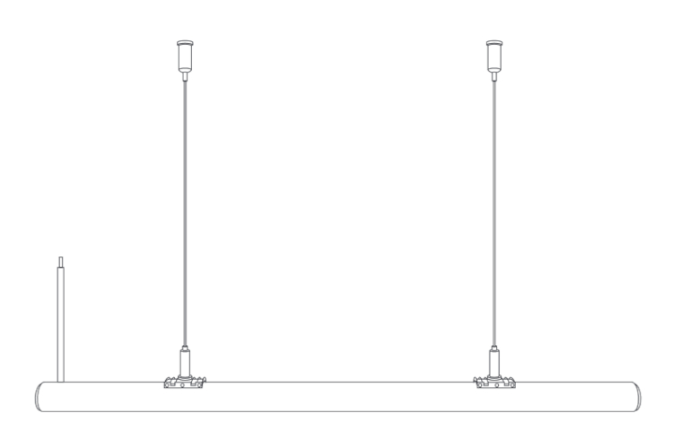 COLORS Horizontale Befestigung, beliebige Form für LED NEON Strip 360°, 2000 mm (2 Stück)