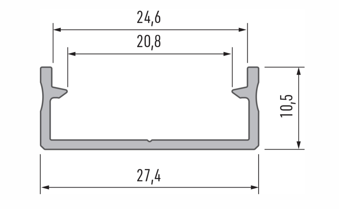 LED-Profil LPDUAL silber eloxiert 2,02m