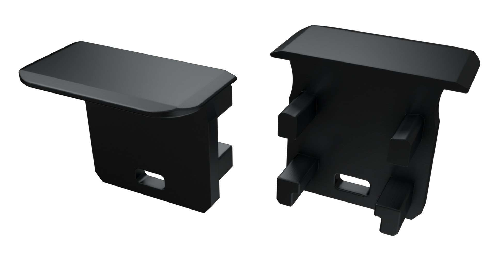 Endkappe Kunststoff LPW schwarz mit Öffnung