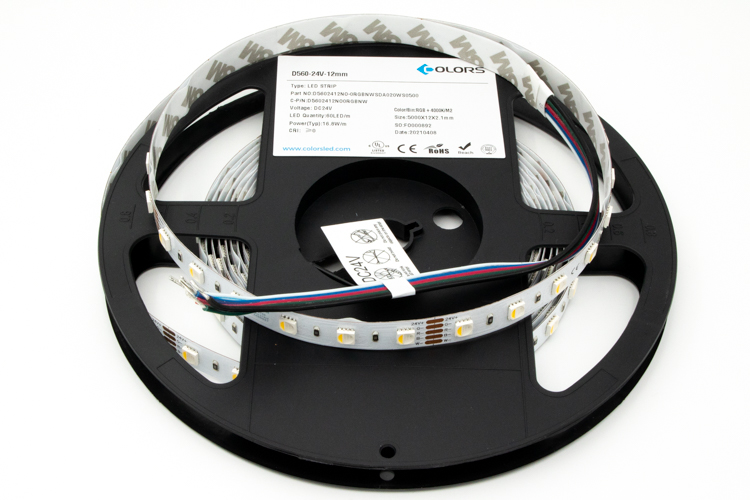 COLORS LED-Band 24 VDC, 19,2 W/m, RGB + 4000 K, IP20, 60 SMD/m