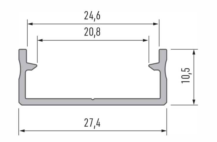 LED-Profil LPDUAL inox eloxiert 2,02m