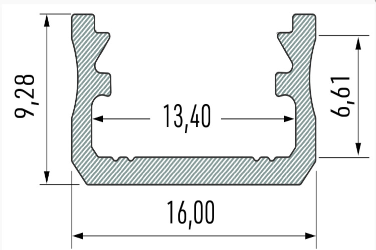 LED-Profil LPA Aufbau silber eloxiert 3,02 m