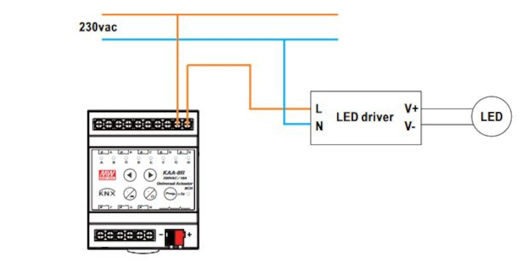 Mean Well KNX Universal Aktor Relais KAA-8R