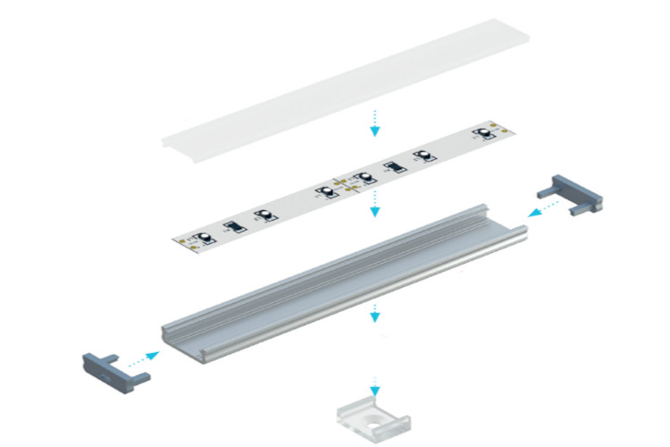 LED-Profil LPD Aufbau silber eloxiert 2,02 m