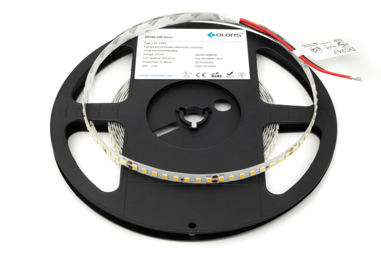 COLORS LED-Band 24 VDC, 12 W/m, 4000 K, IP20, Cri > 80, 1670 lm/m, 160 SMD/m