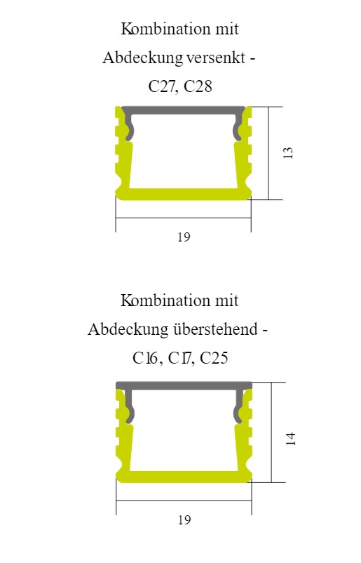 Eule Licht R34 Einbau- Trockenbauprofil schwarz 2,02m